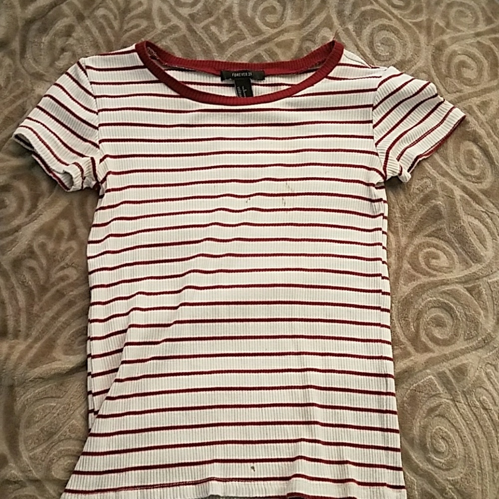 Burgundy striped shirt